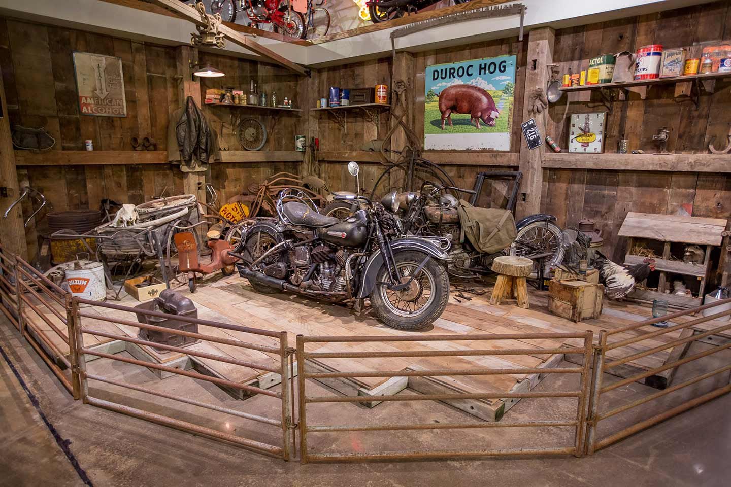 Finding a vintage bike in an old barn is every motorcyclist’s dream, so the National Motorcycle Museum constructed a “Barn Find” area.
