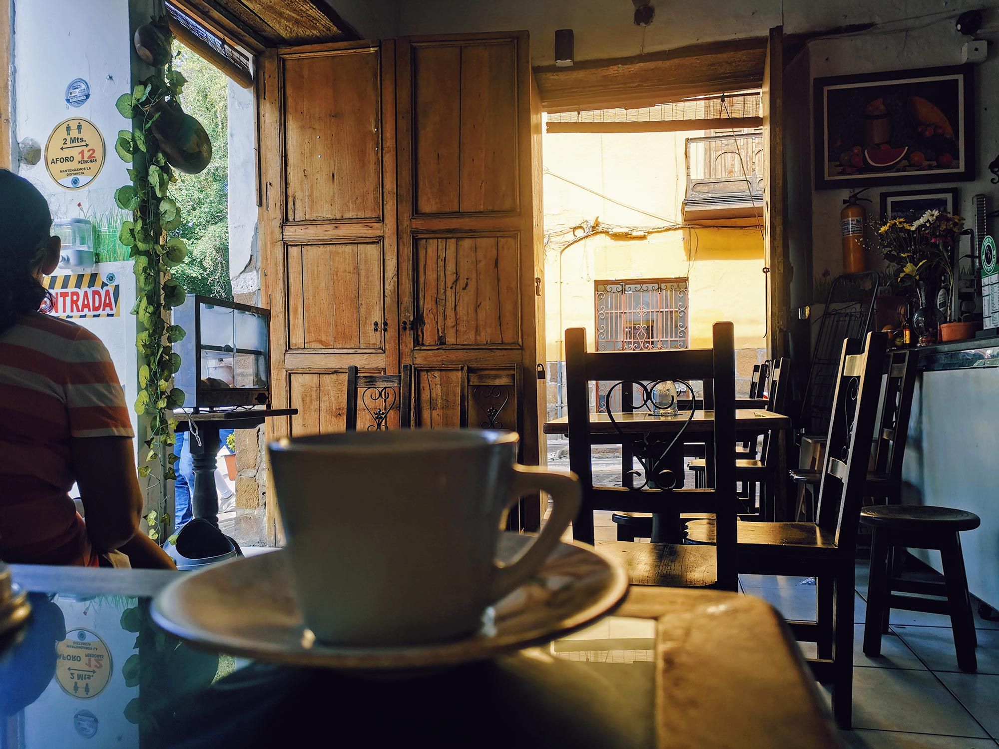 Stopping for a quick tinto, a local coffee at the quaint little cafes run by sweet abuelas.