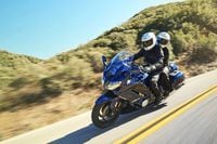 Yamaha FJR1300 riding two up on mountain road