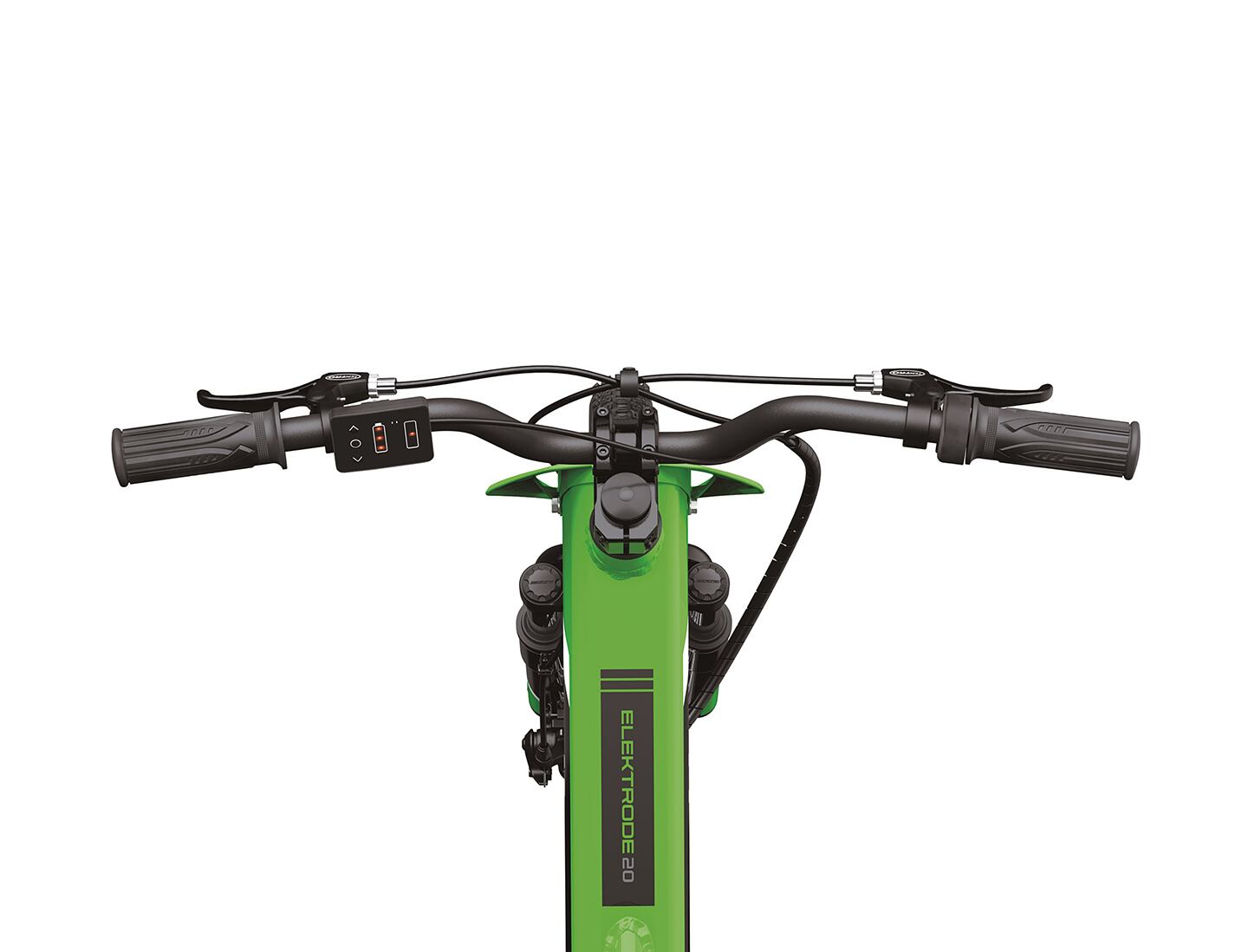 The handlebar and front wheel on the Elektrode 20 can be removed easily to help make transport more convenient.