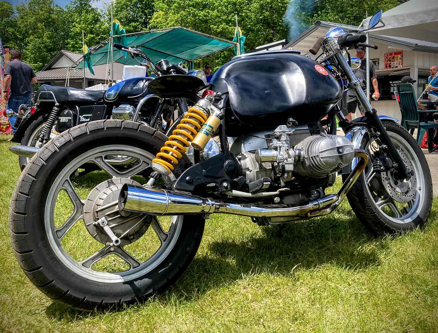 Be sure and wear Kevlar pants: an eclectic mix of BMW K and R models from various eras.