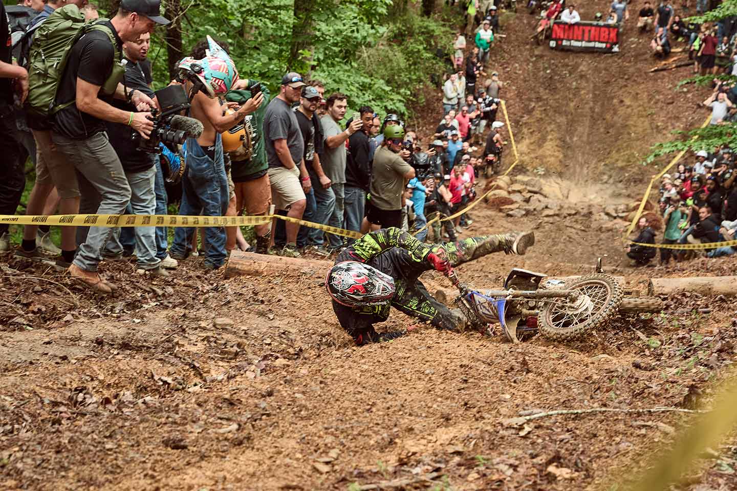 Many tried, few succeeded. Most of the riders attempting the hill climb struggled to conquer the first log obstacle.