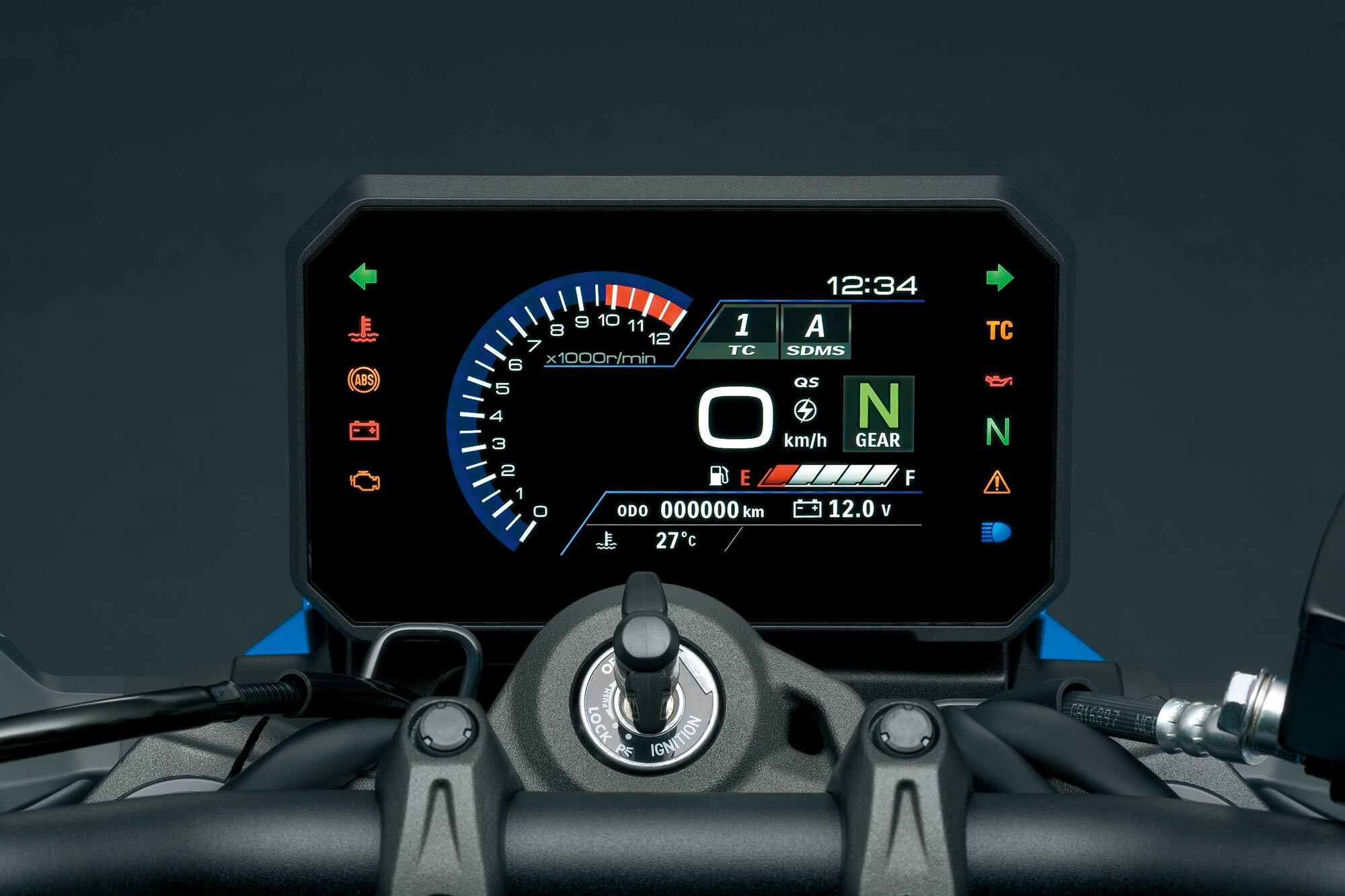 A 5-inch TFT display offers a look at important information. The GSX-8S has three ride modes, and three traction control settings, plus off.