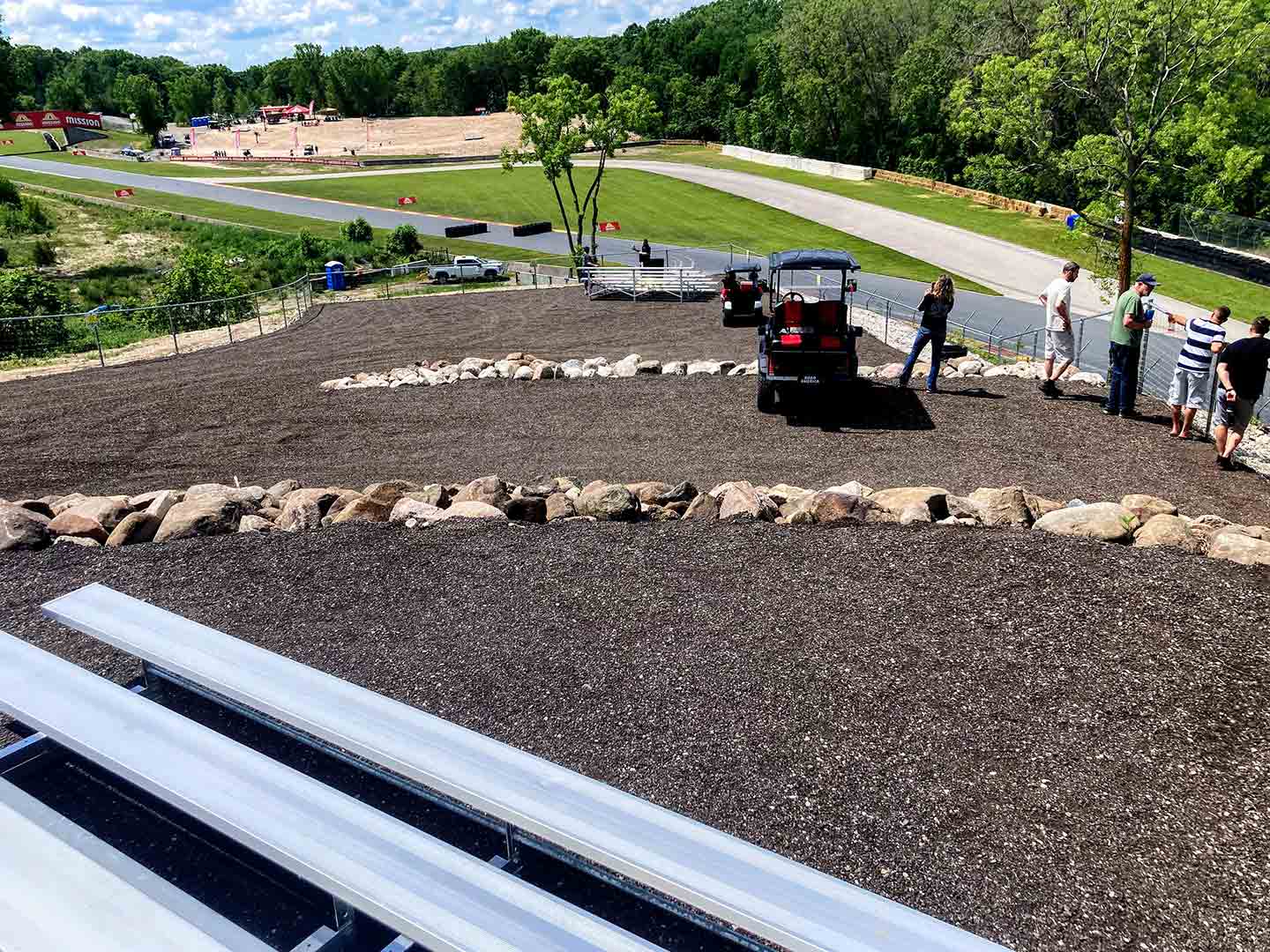 The new spectator section, overlooking the kink at turn 11 at Road America.