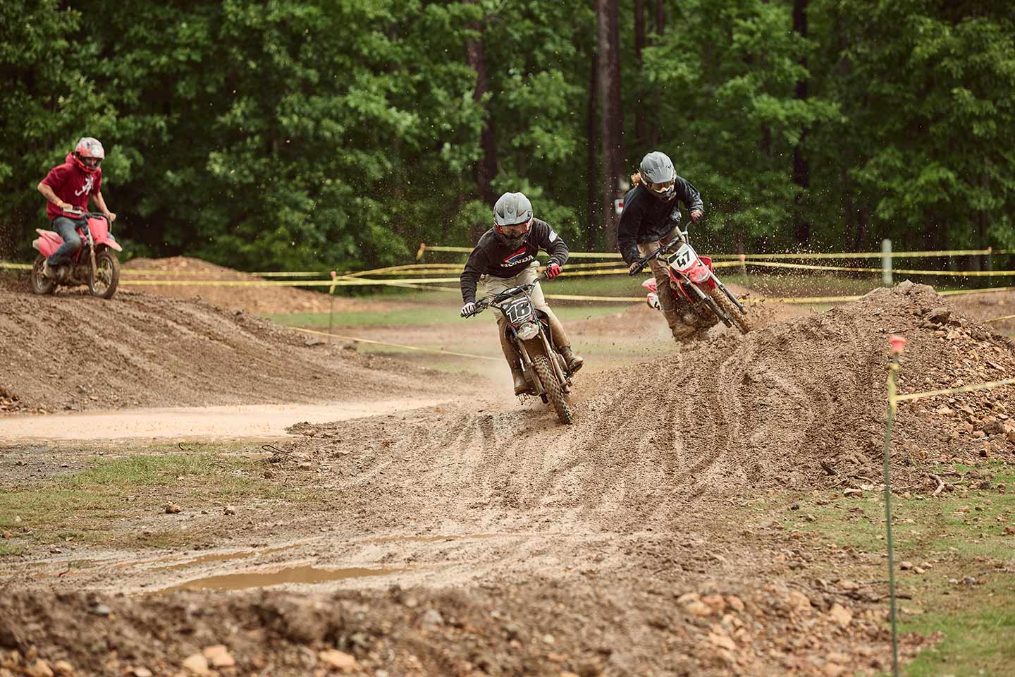 Sloppy track conditions created a highly entertaining race.